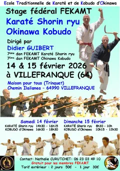 À venir : stage de perfectionnement FEKAMT (02/26)
